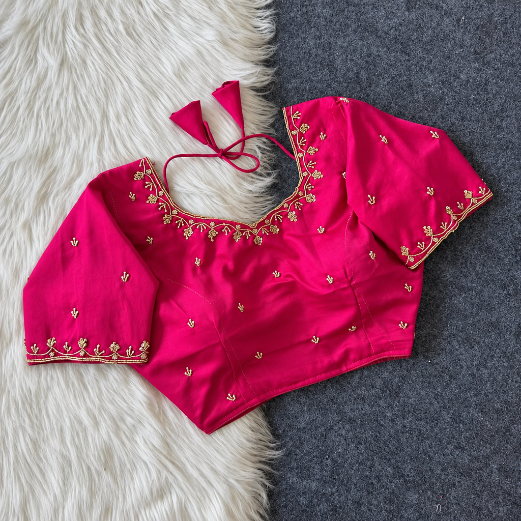 Handworked Silk blouse design 2( coming soon in 15 days)
