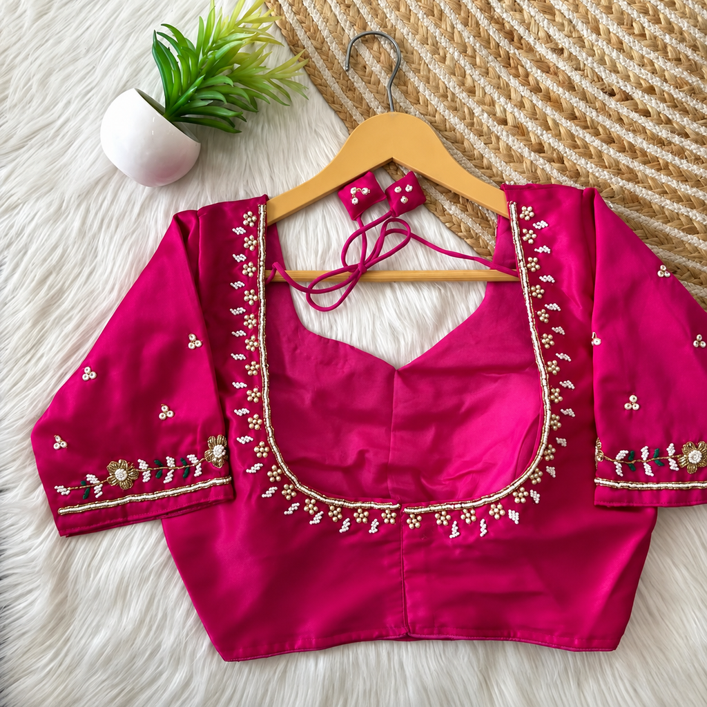 Handworked silk blouses design 3( coming soon in 15 days)