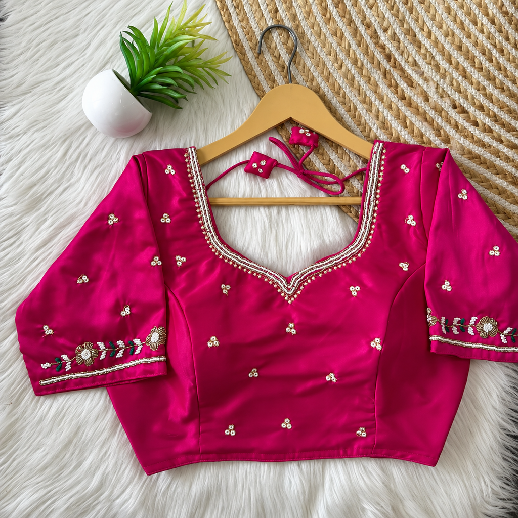Handworked silk blouses design 3( coming soon in 15 days)