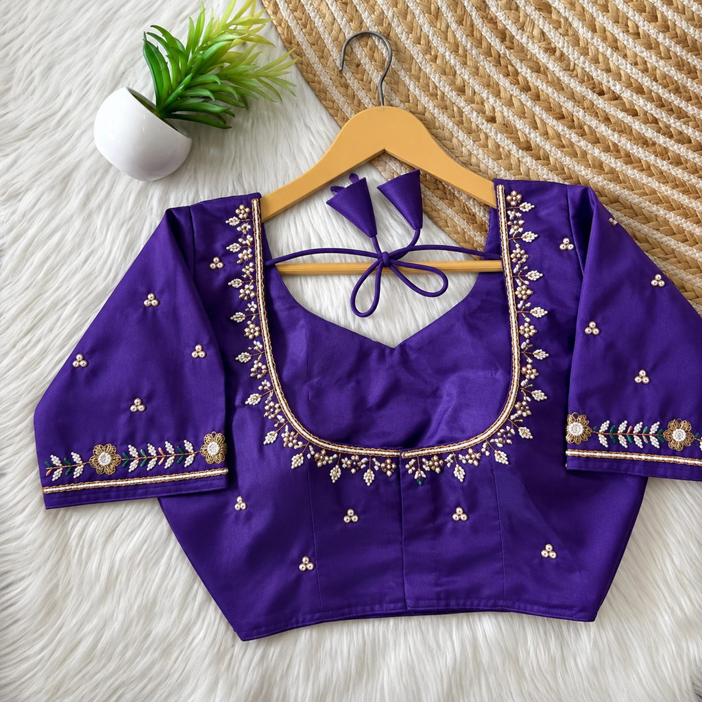 Handworked silk blouses design 3( coming soon in 15 days)