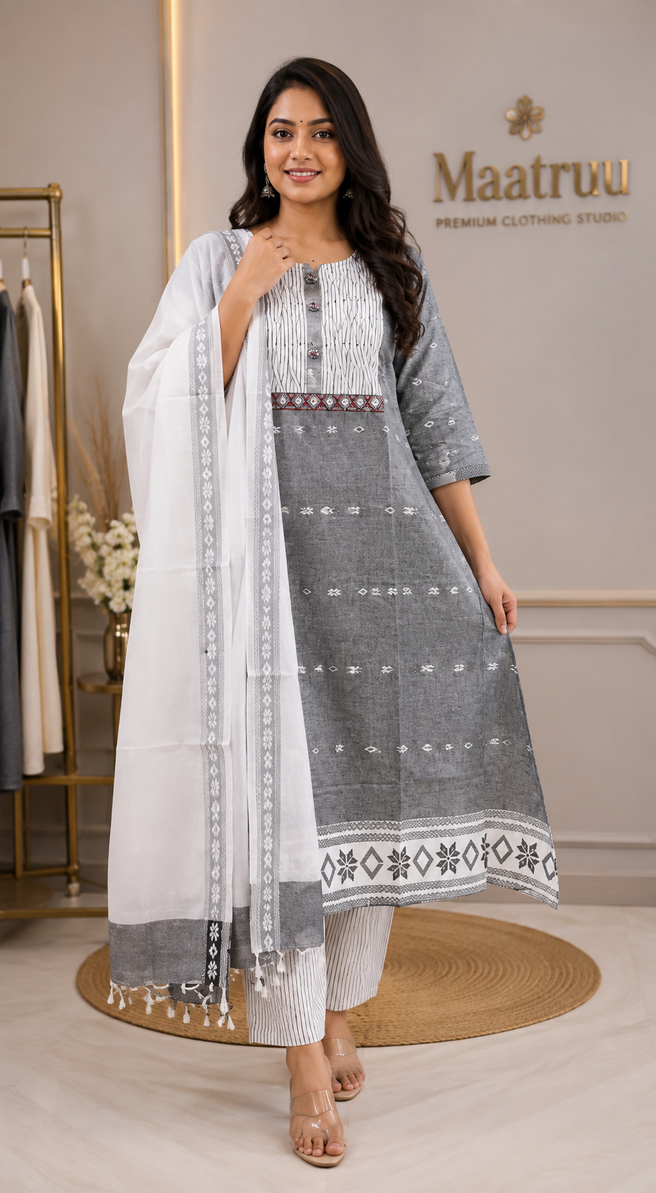 Pure Heandweaved jamdani south cotton 3pc