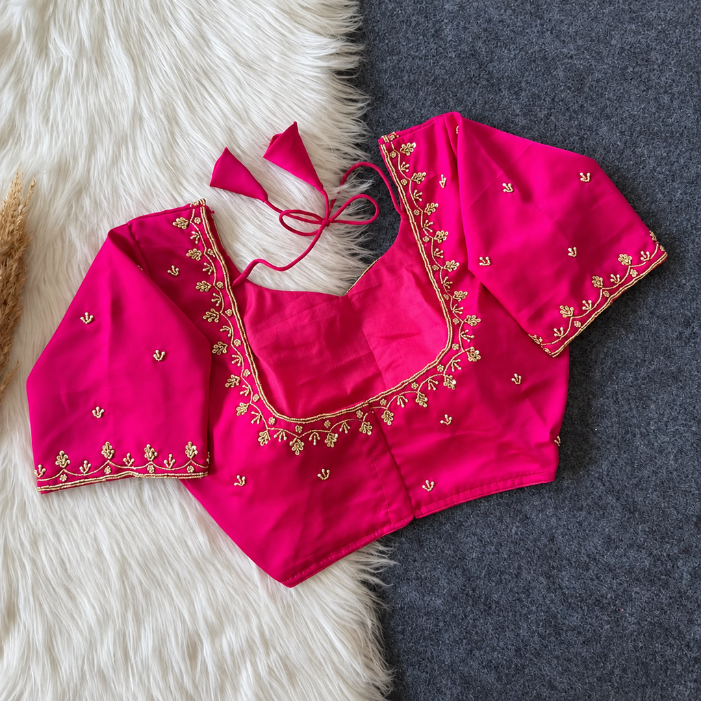 Handworked Silk blouse design 2( coming soon in 15 days)
