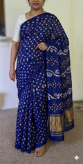 Pure Modal Silk Rai Bandhej Blue