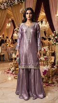 Premium Crushed tissue Lilac handwork plazoo set
