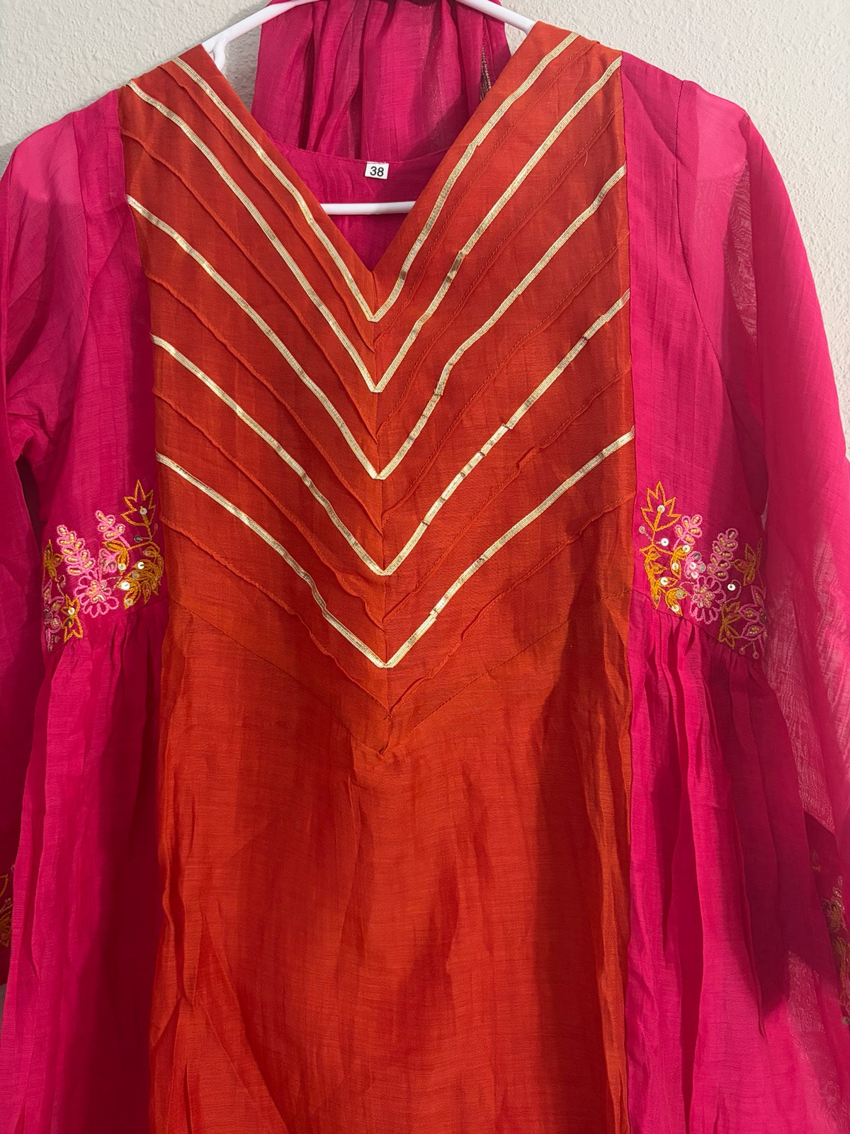 Dual-Tone Mul Chanderi Dress Set