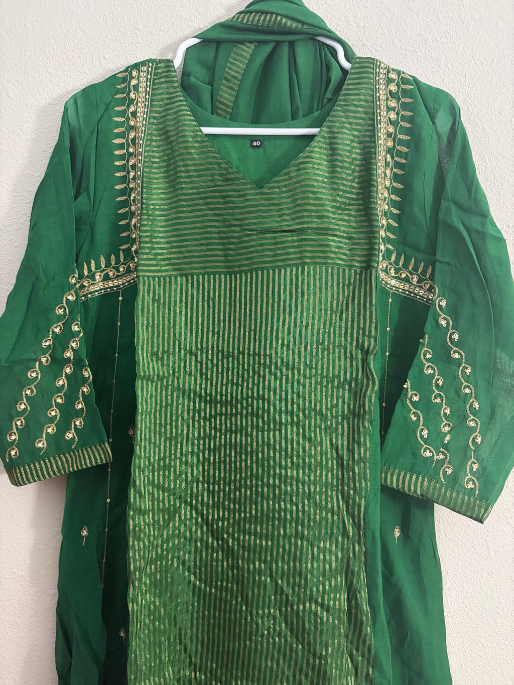 Luxury Mul Chanderi in green