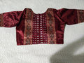 Handcrafted Ajrakh blouse with mirror embellishment - Maatruu