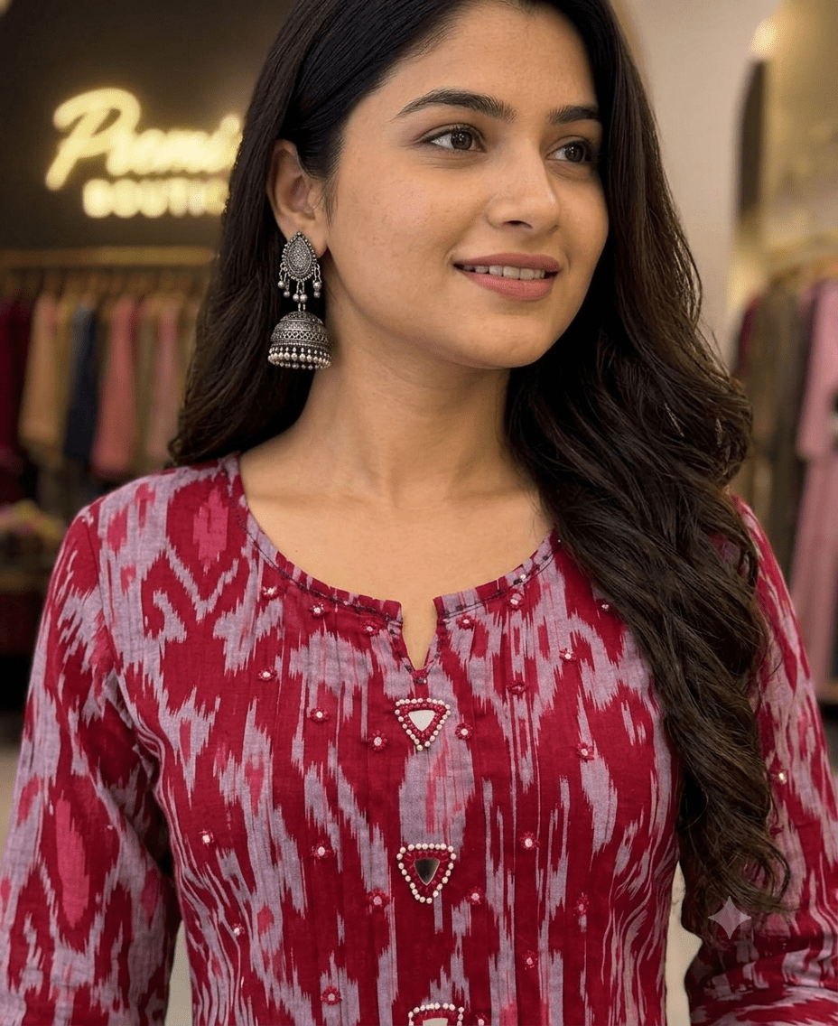Cotton Ikkat Patola print One piece - Maatruu