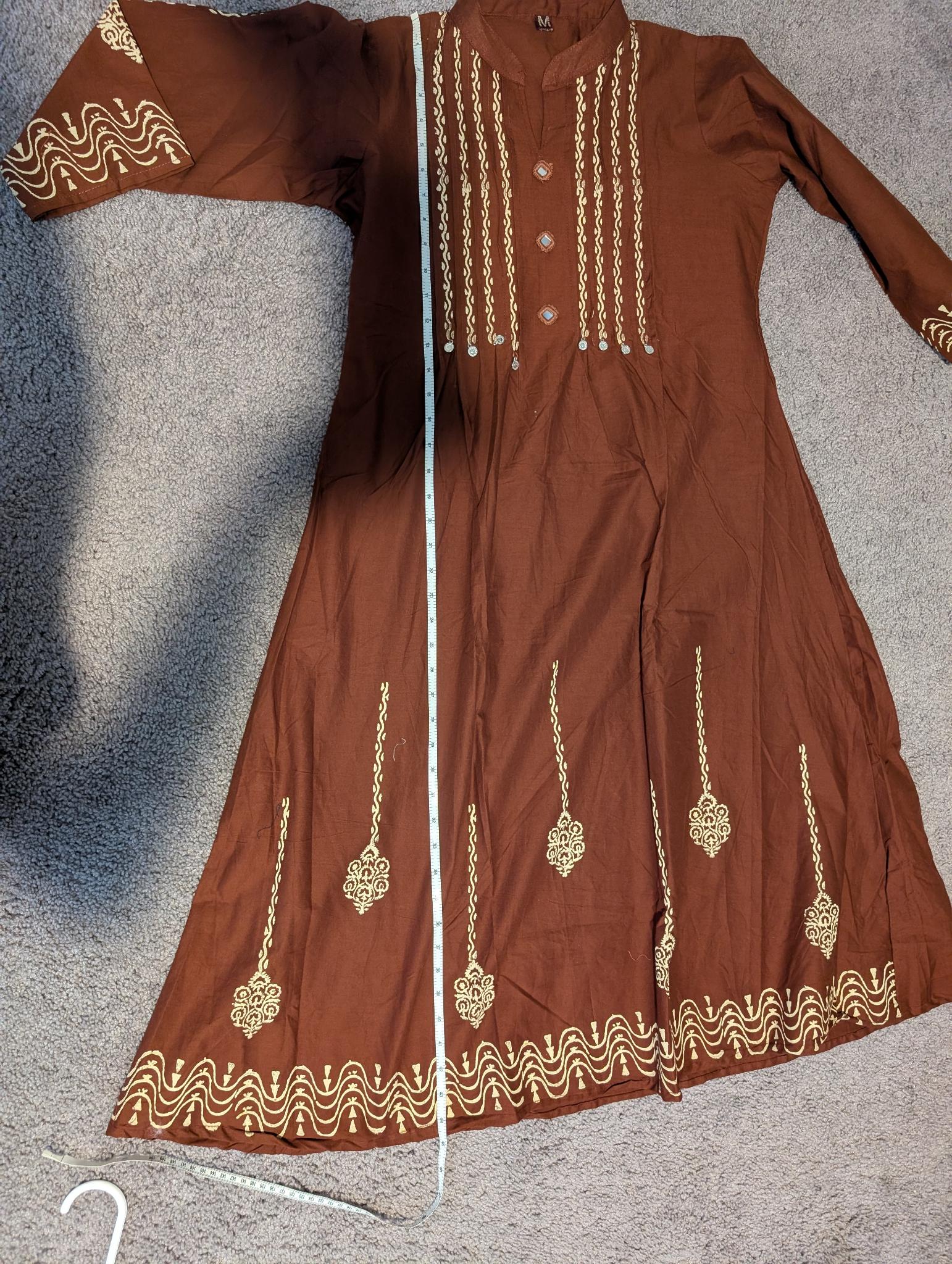 Dabu Cotton 3-Piece Set in Brown - Maatruu