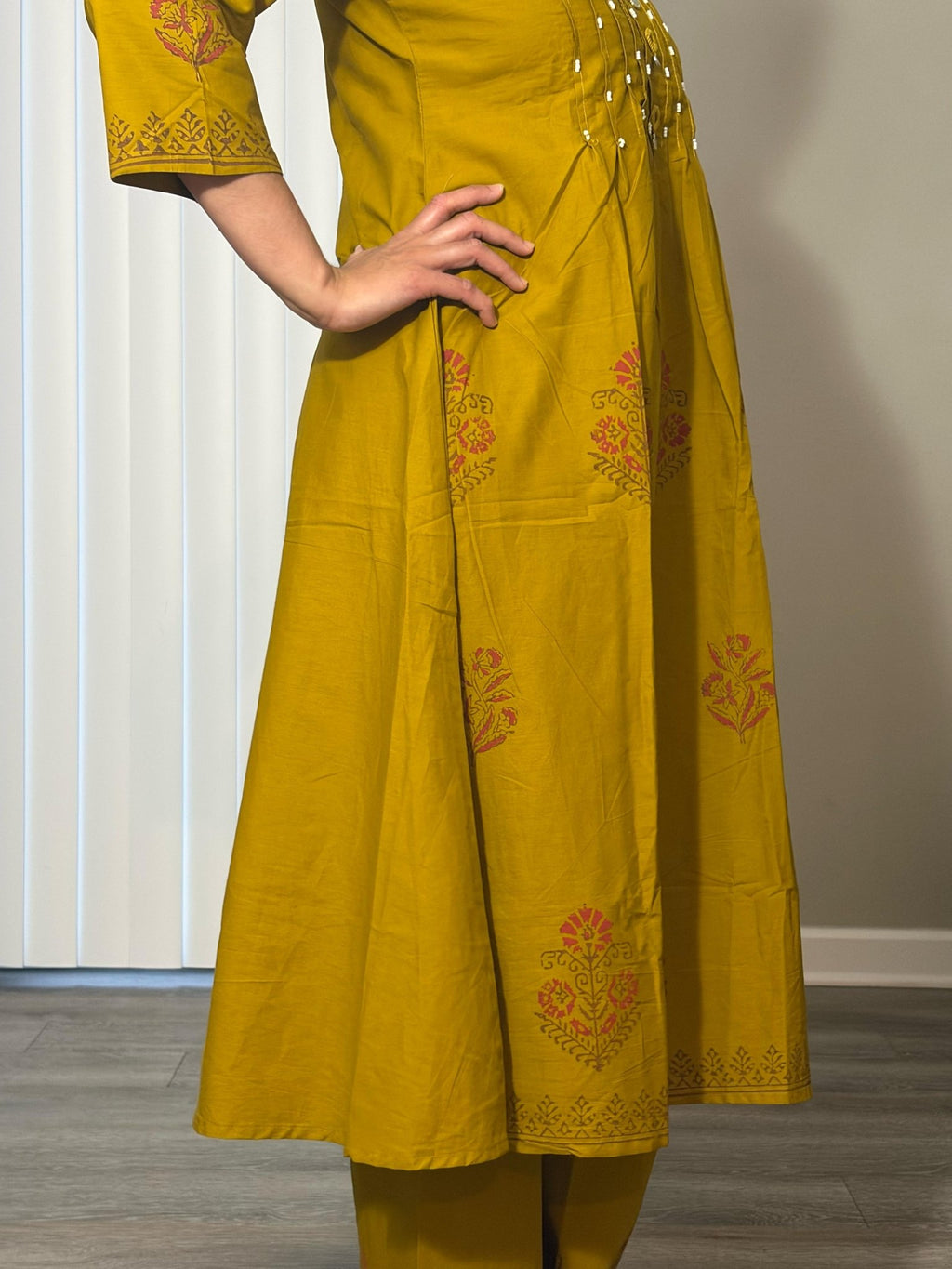 Dabu Cotton 3-Piece Set in Olive Green - Maatruu