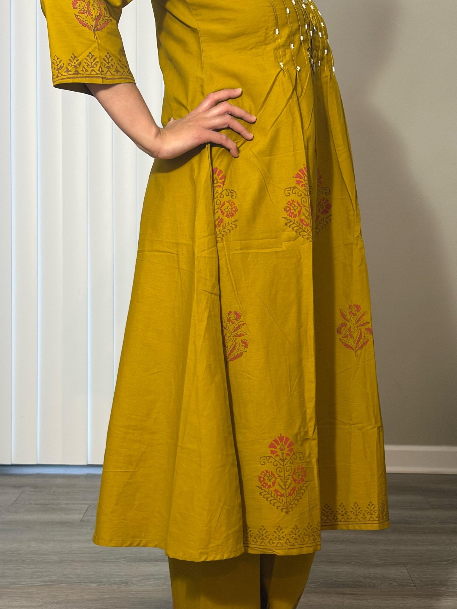 Dabu Cotton 3-Piece Set in Olive Green - Maatruu