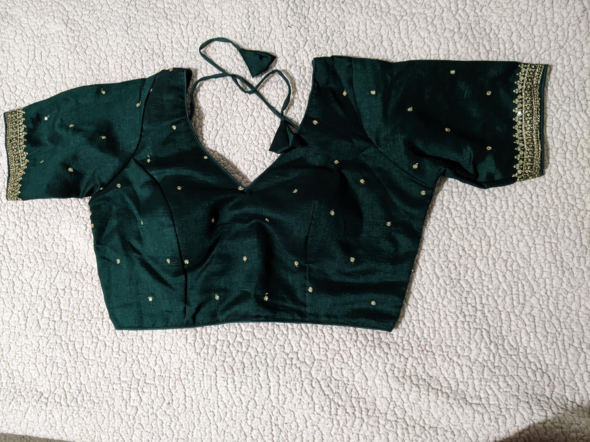 Wedding wear embroidered silk blouse styling - Maatruu