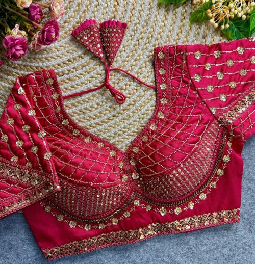 Silk blouse with intricate handwork detail - Maatruu