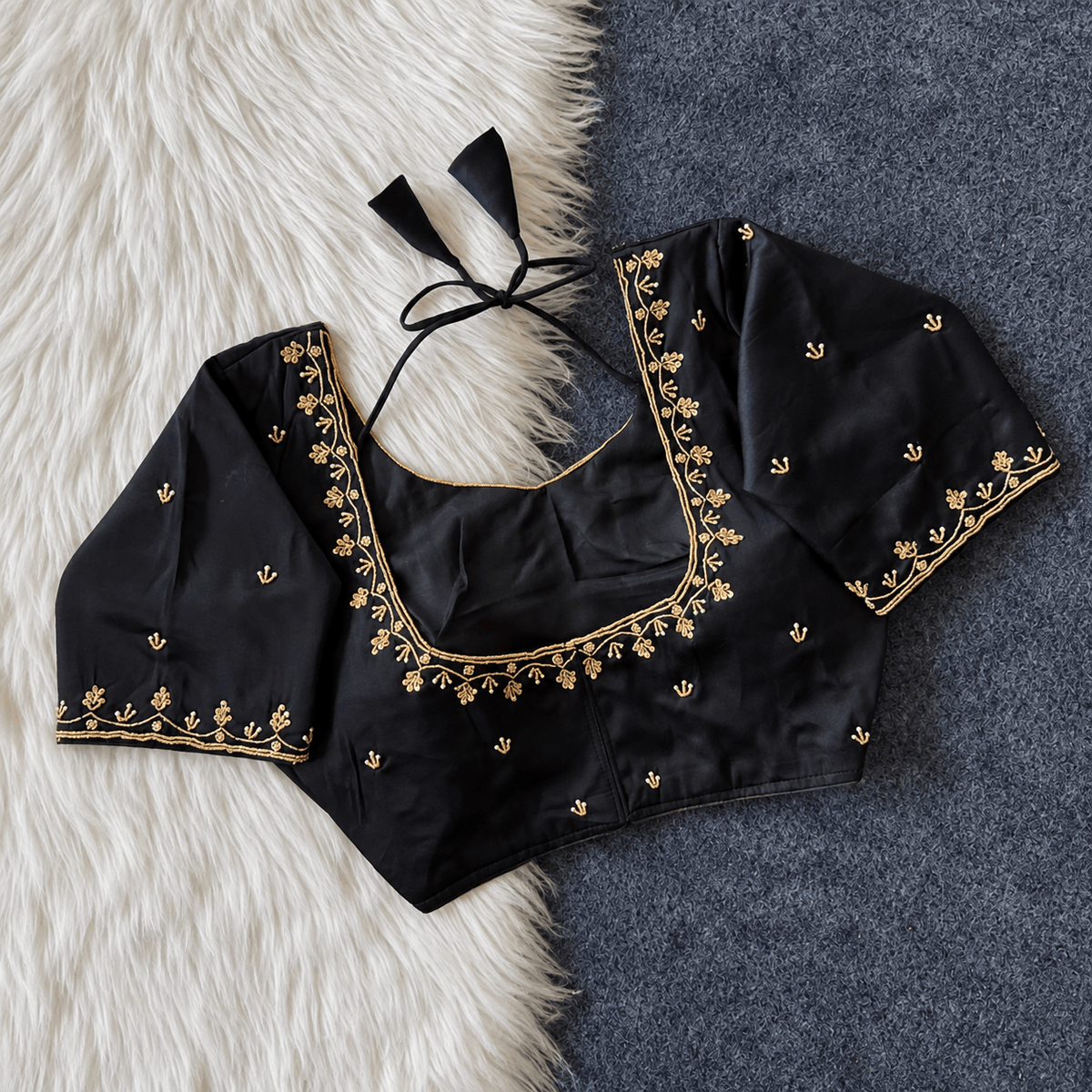 Handworked Silk blouse design 2 - Maatruu