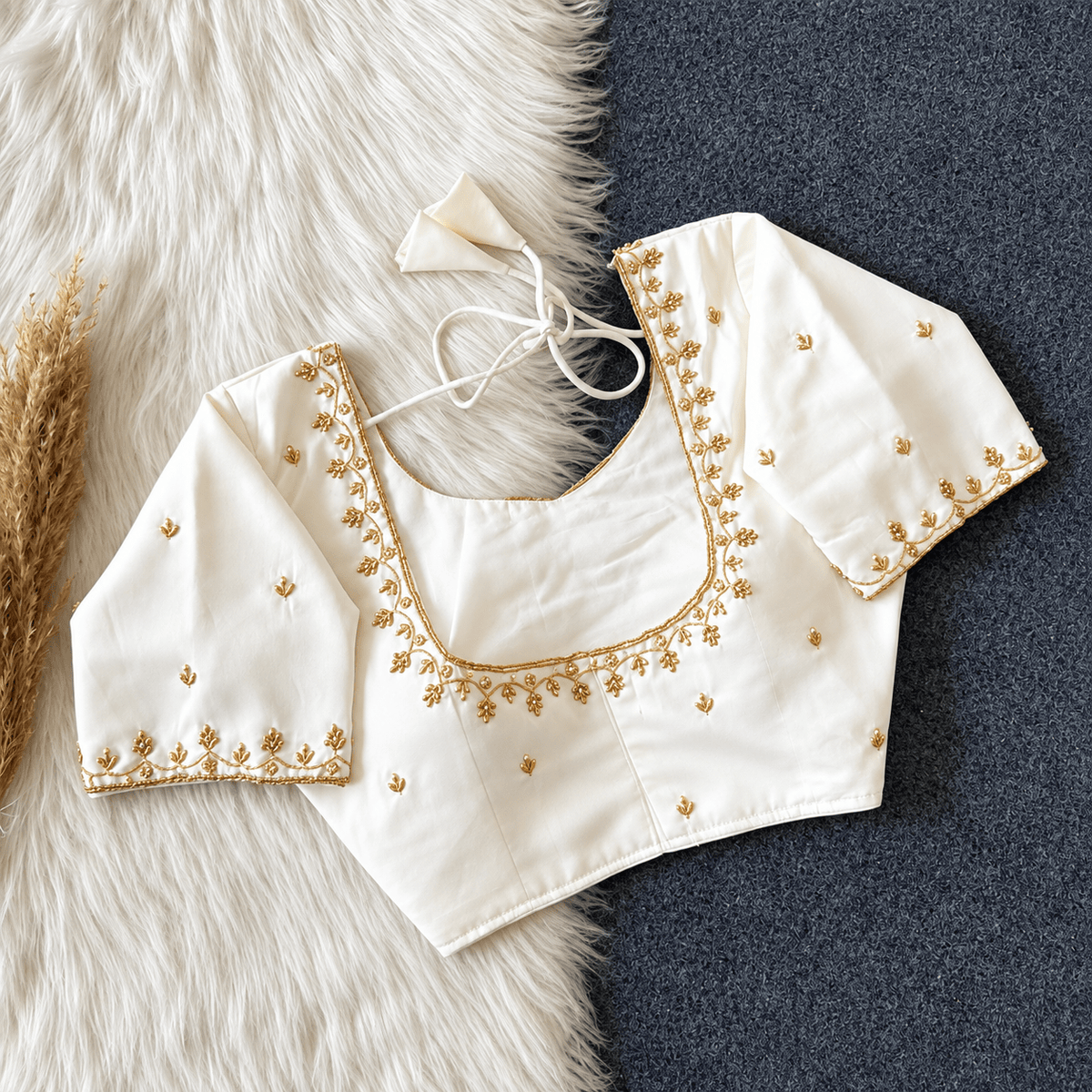 Handworked Silk blouse design 2 - Maatruu