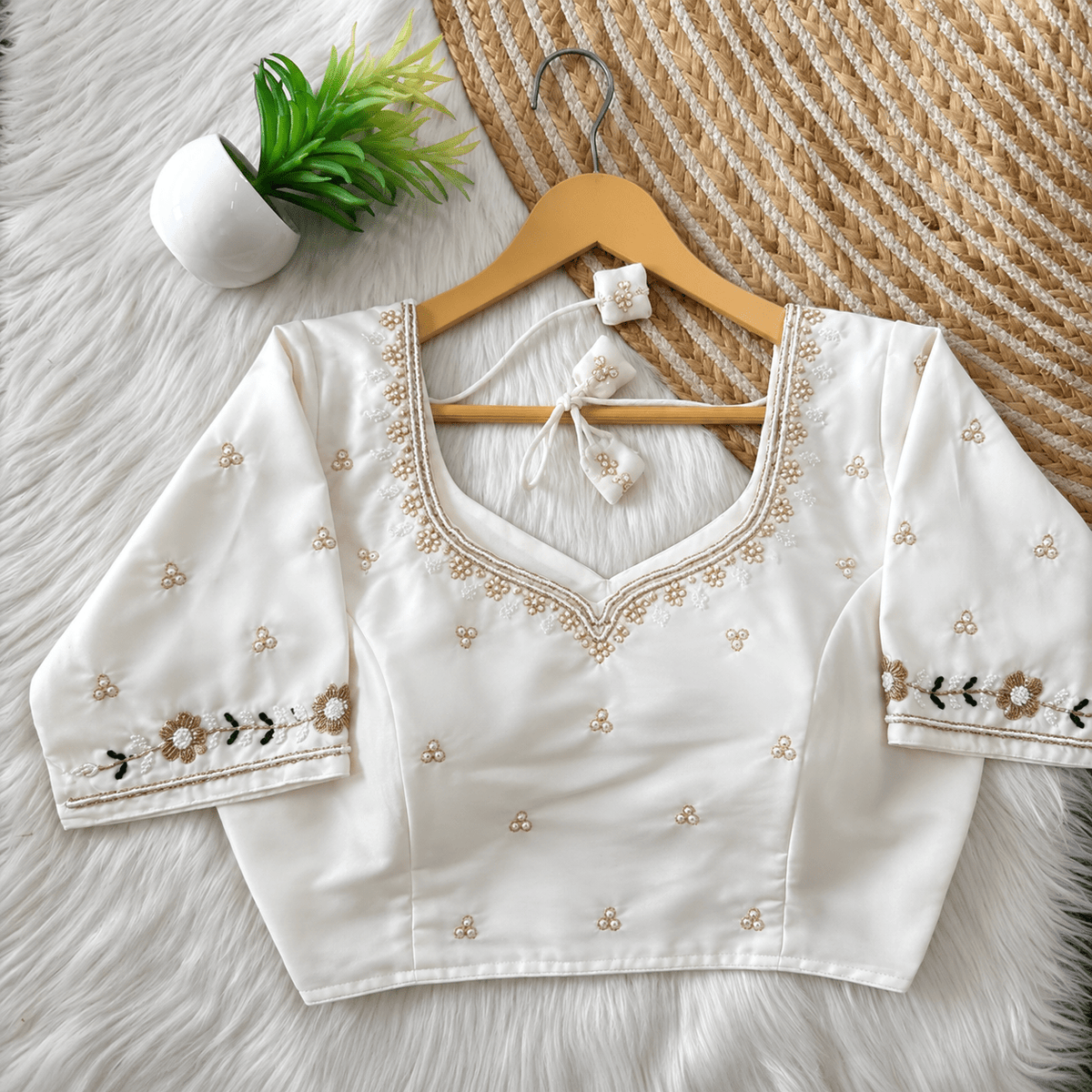Handworked silk blouses design 3 - Maatruu