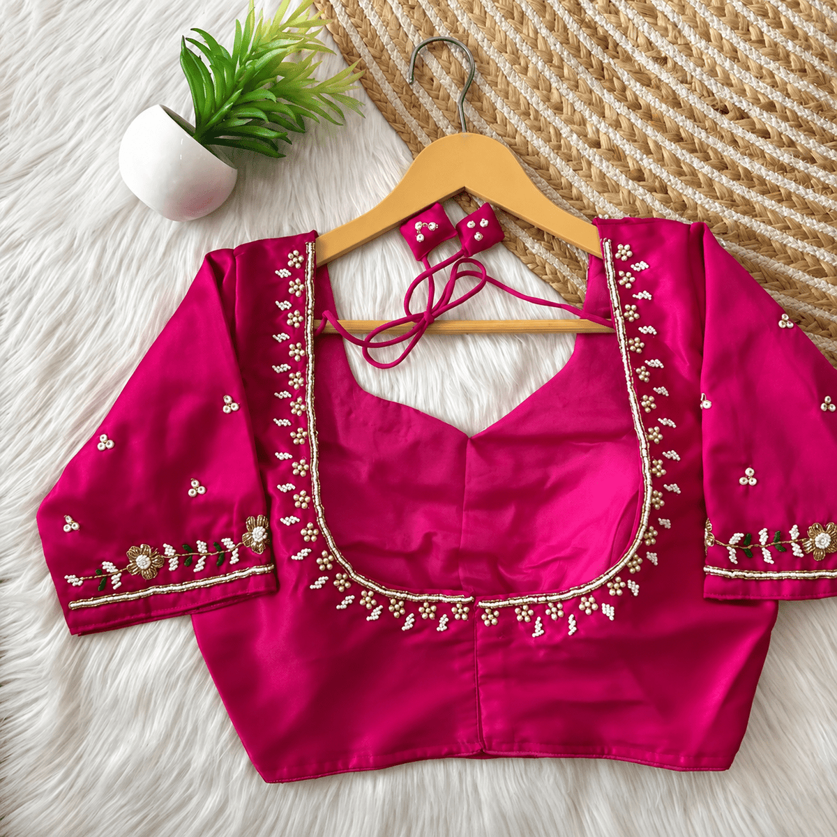 Handworked silk blouses design 3 - Maatruu