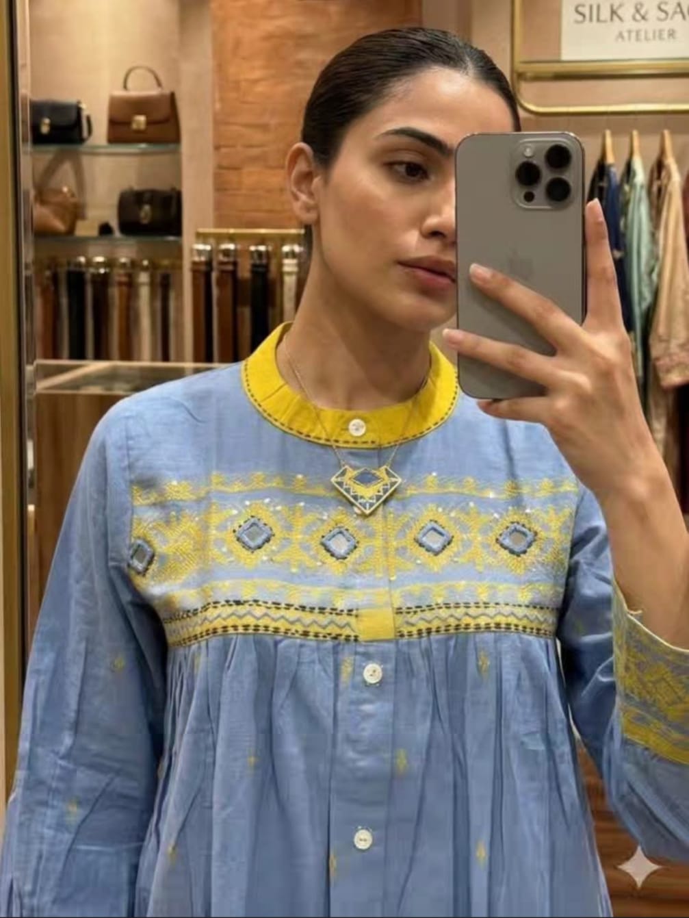 Jamdani kurti pant set styling - Maatruu