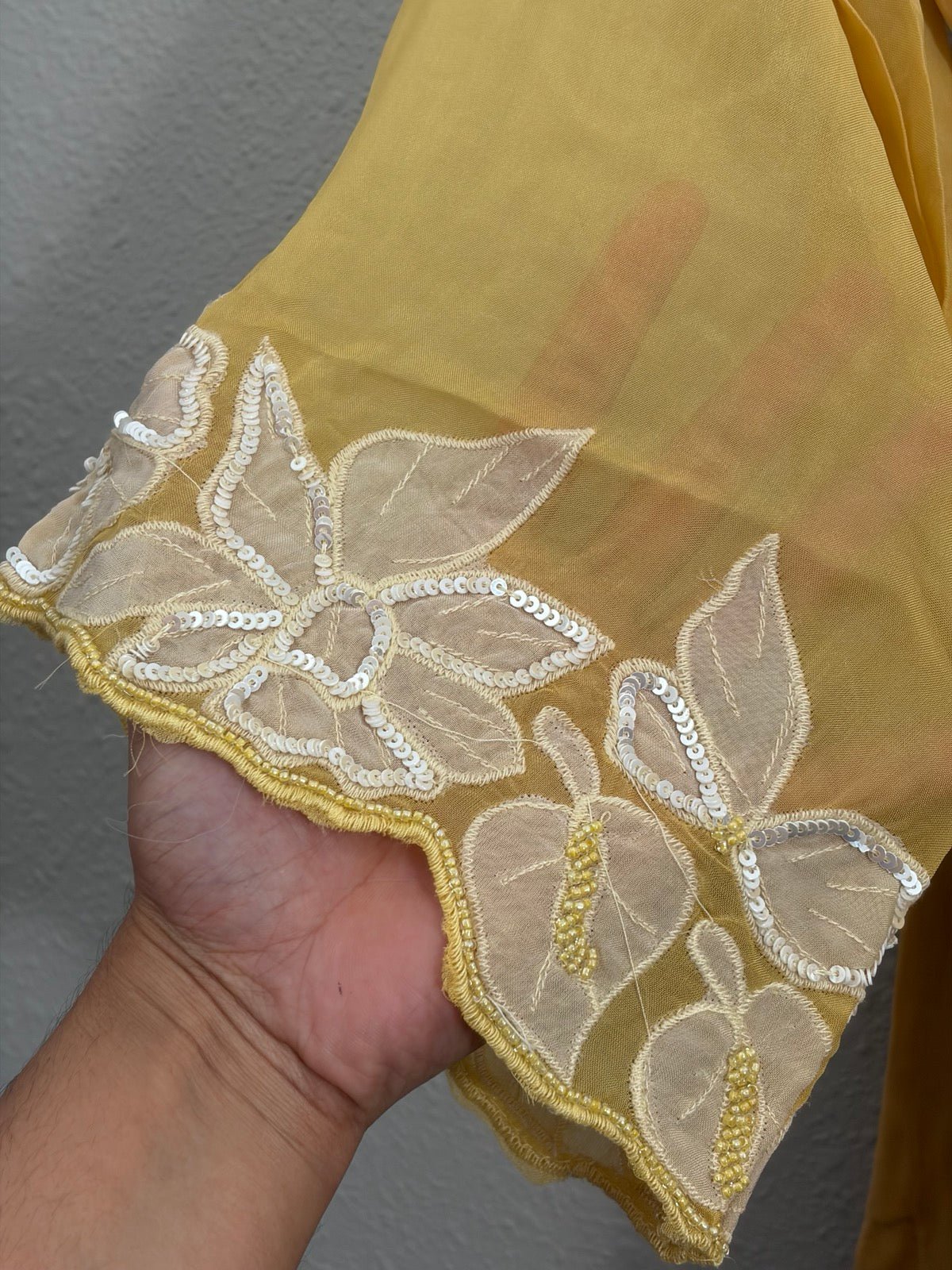 Lemon Yellow Handwork Plazzo Set - Maatruu