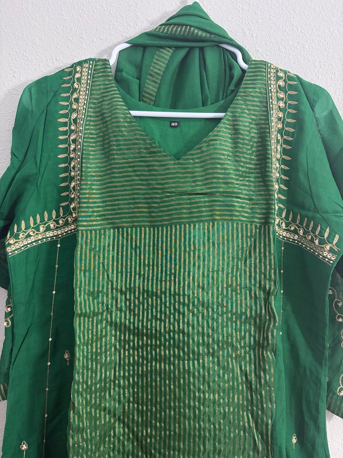 Luxury Mul Chanderi in green - Maatruu