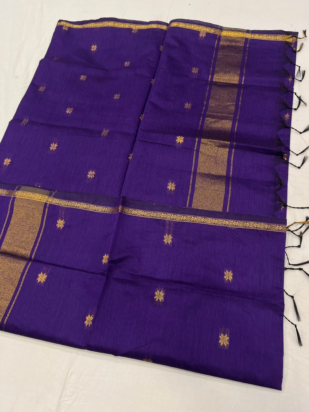 Maheshwari Cotton Saree in Purple - Maatruu