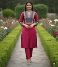 Mashru silk Ajrakh handblock kurti coord set - Maatruu