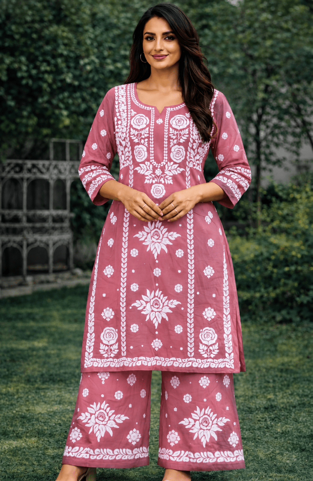 Premium Chikankari modal coord set detail - Maatruu