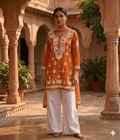 Modal short Lucknowi Chikankari kurti with handwork - Maatruu