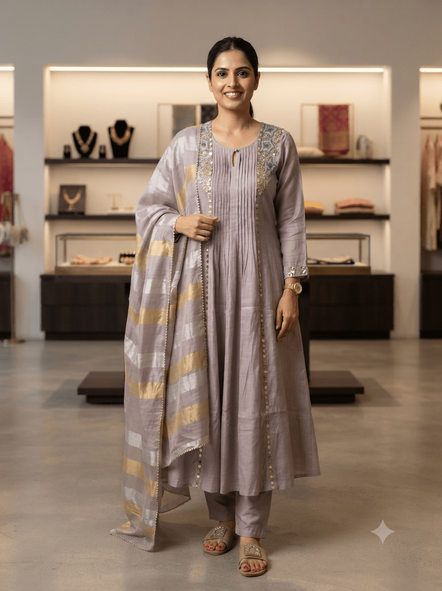 Most Viral premium Mul Chanderi lilac and pista green - Maatruu