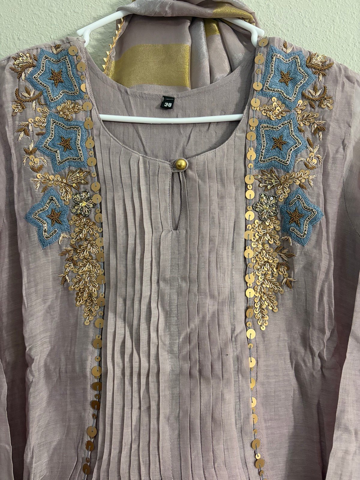 Most Viral premium Mul Chanderi lilac and pista green - Maatruu