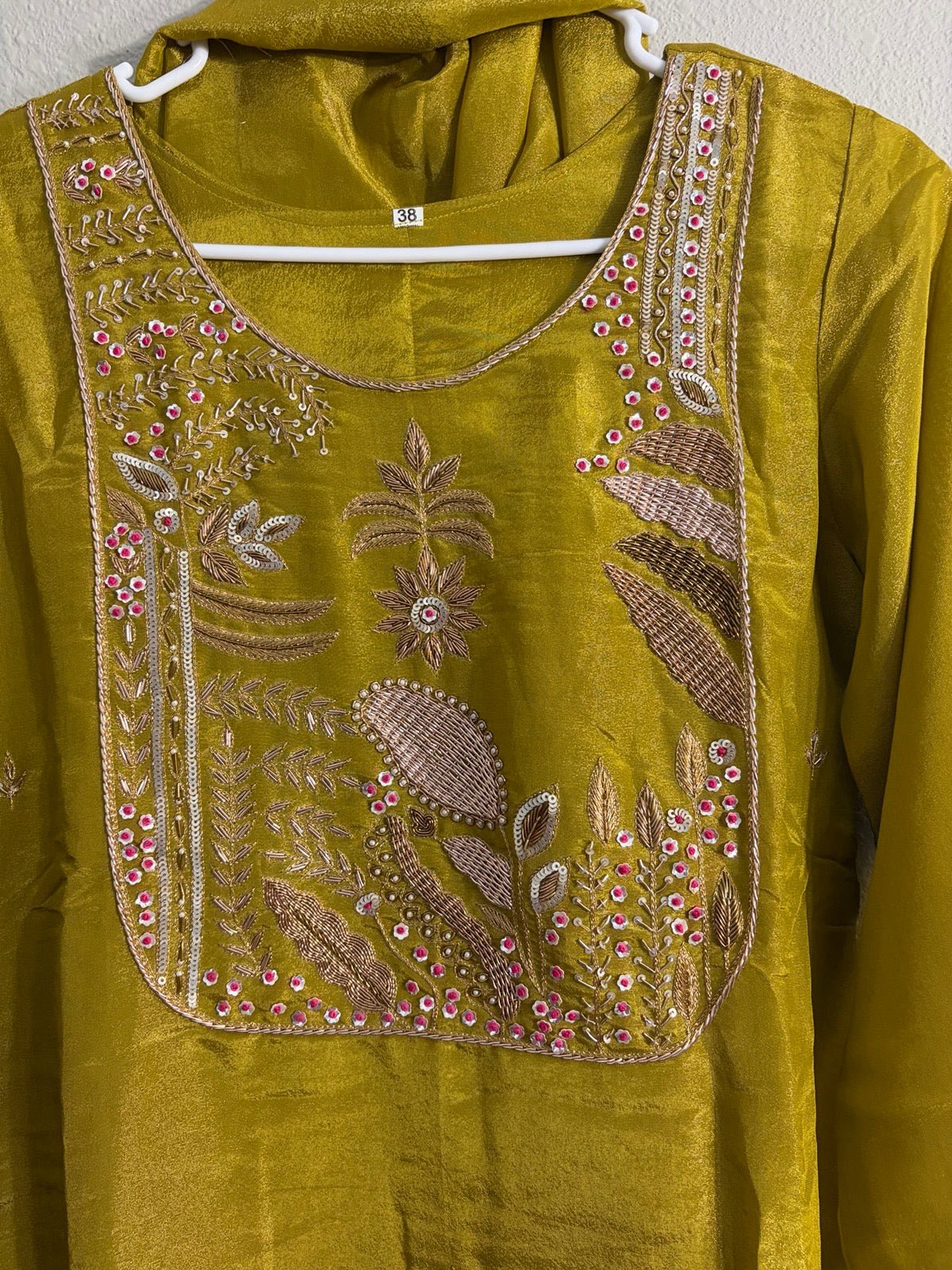 Premium Silk Mehendi Green Plazzo Set - Maatruu