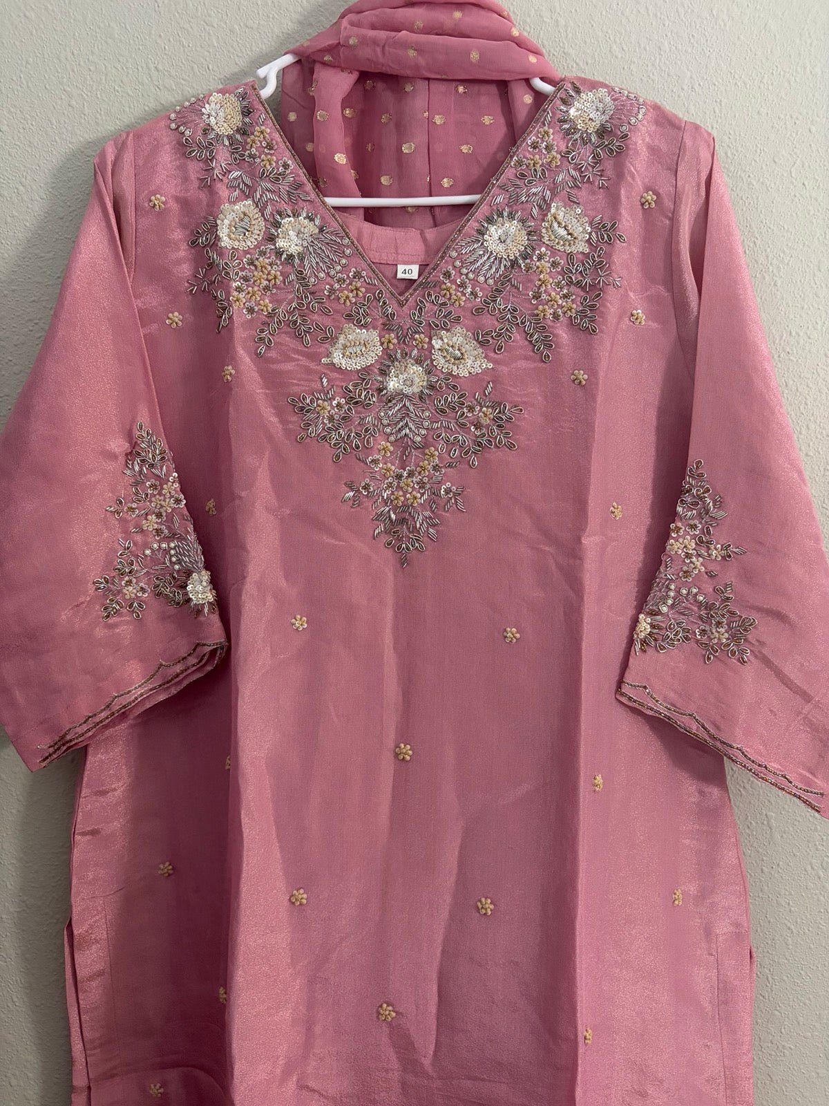 Premium Silk Plazzo Set in Pink - Maatruu