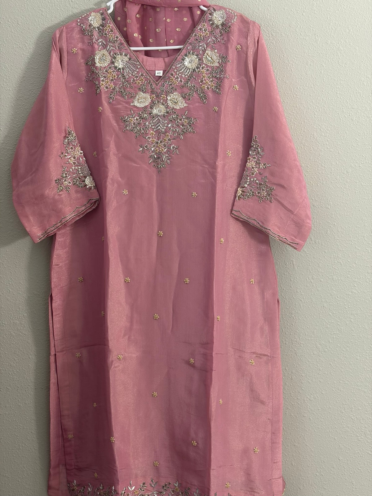 Premium Silk Plazzo Set in Pink - Maatruu