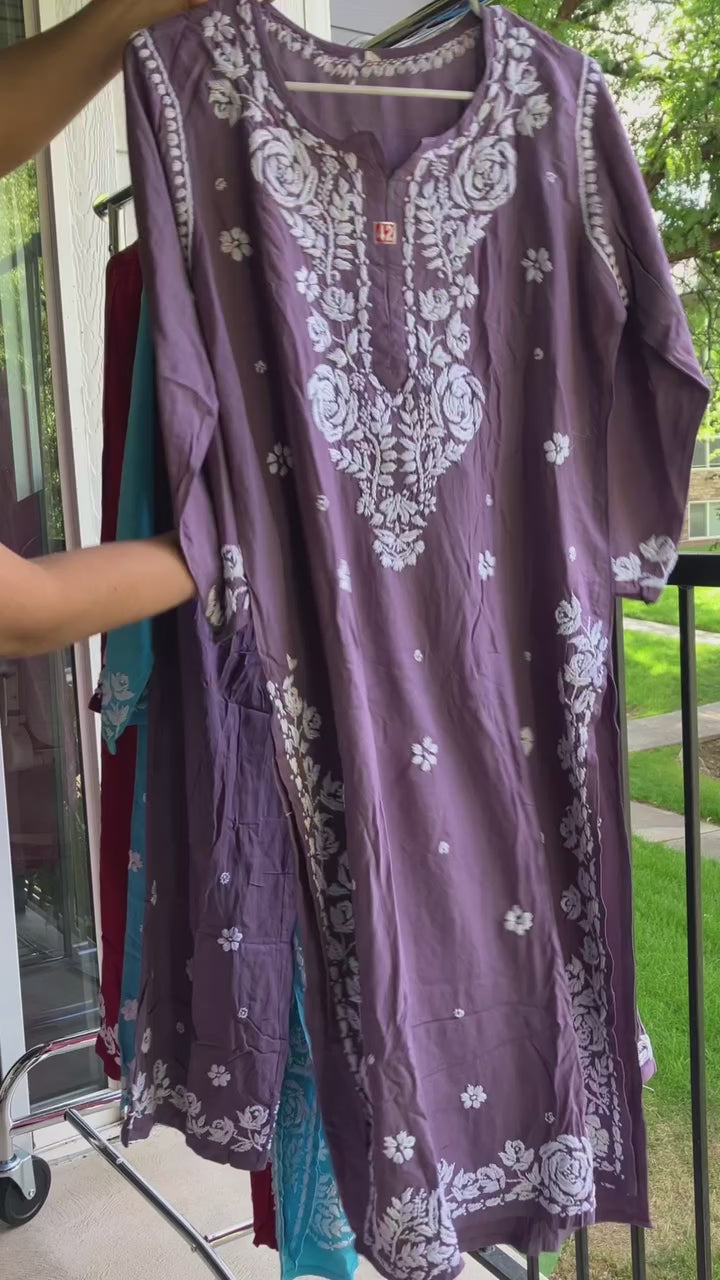 Rayon kurti with Plazoo set