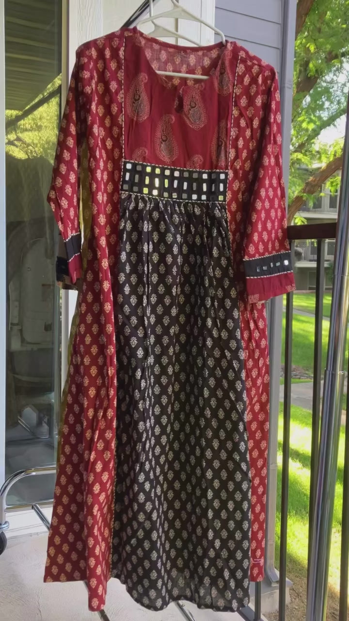 Cotton Ajrakh A-line Kurti
