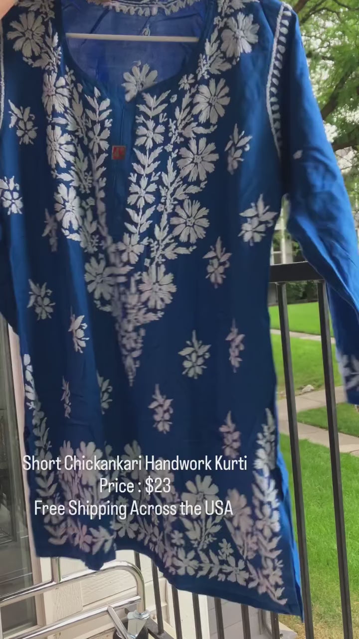 Rayon Short Chikankari Kurti