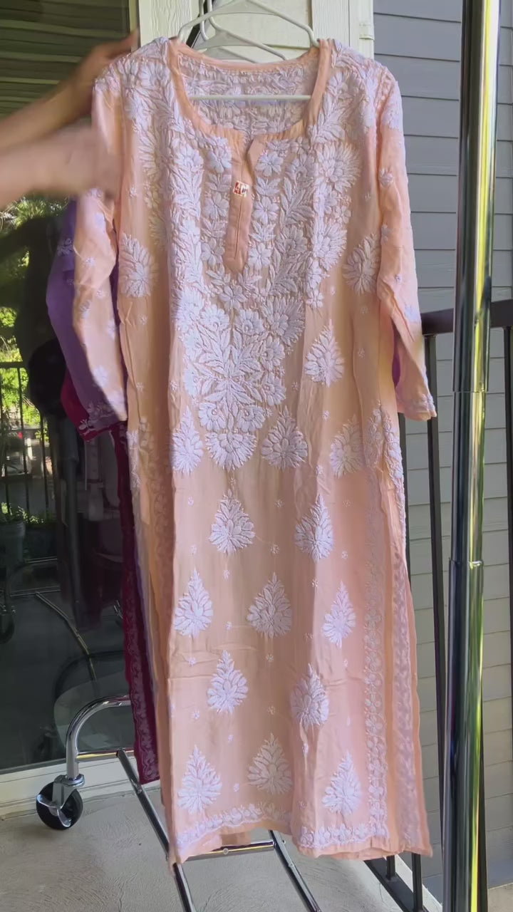Muslin Heavy handwork Lucknowi Chikankari