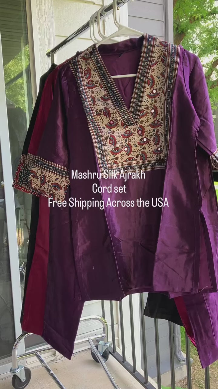 Mashru Silk Ajrakh co-ord set