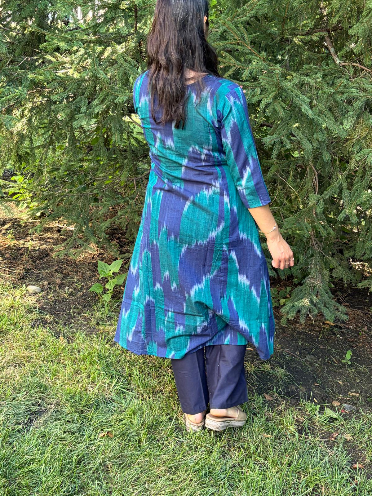 Pure Cotton Ikkat with Plazzo Coord Set - Maatruu