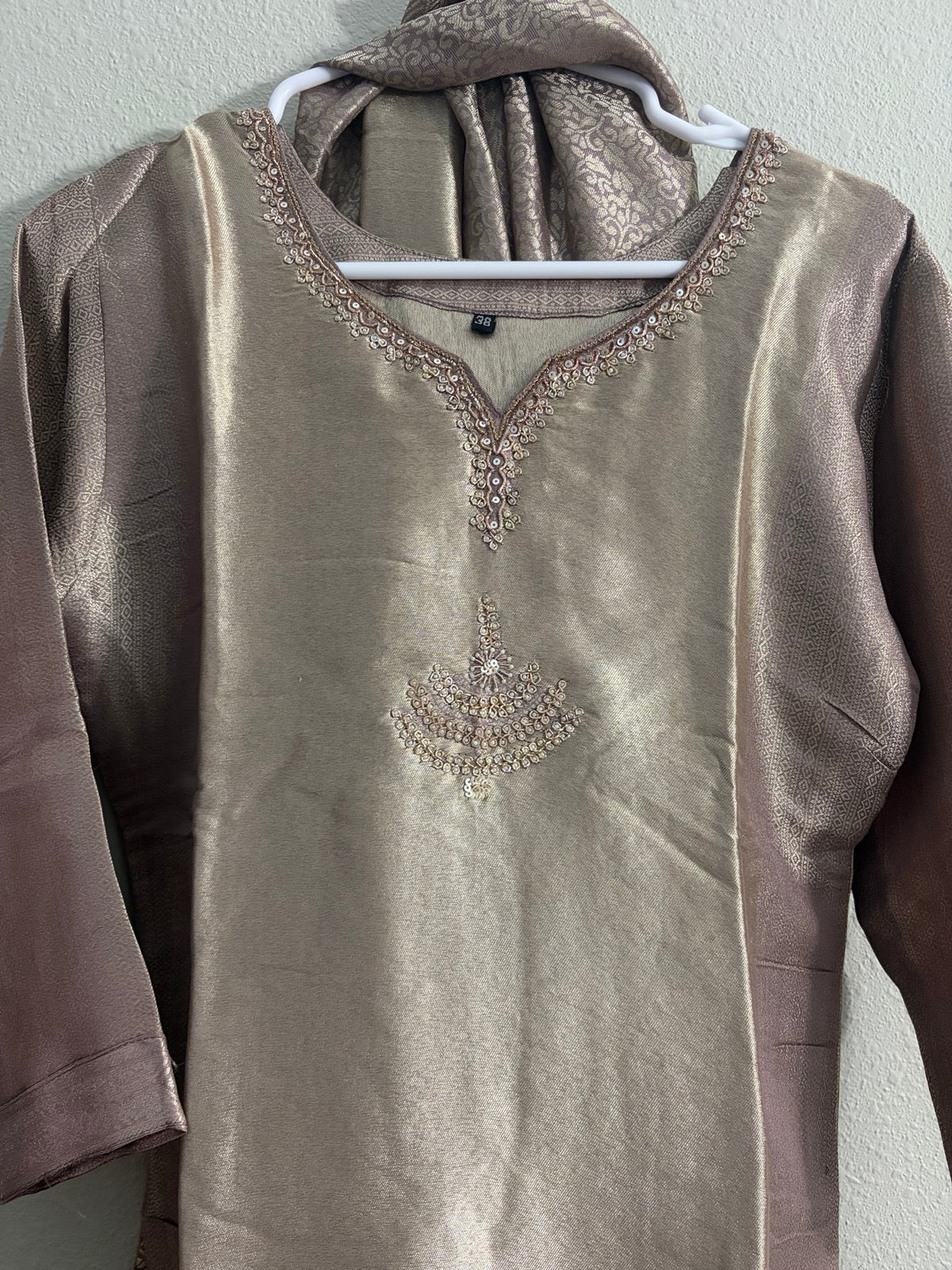 Pure Kanjivaram tissue silk dress set - Maatruu