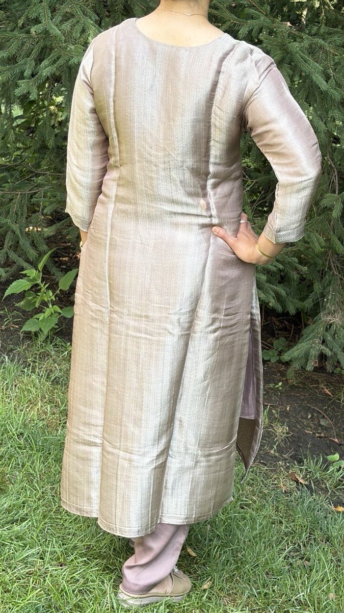 Pure Kanjivaram tissue silk dress set - Maatruu