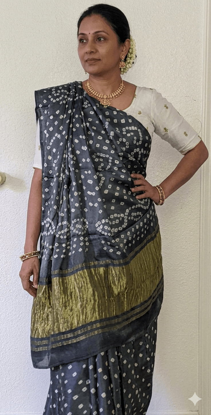 Pure Modal Silk Rai Bandhej Muted Lilac - Maatruu